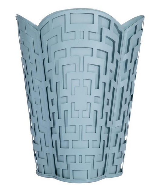 Blue Fretwork WASTEPAPER BASKET