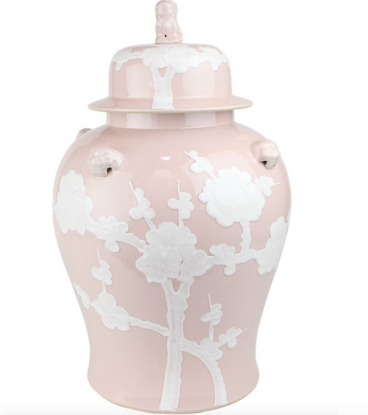 Pastel Pink Cherry Blossom Jar