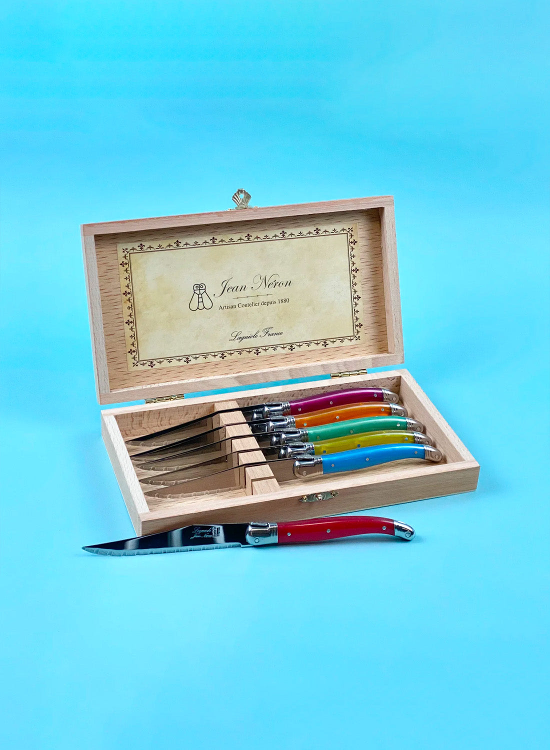 Laguiole Rainbow Steak Knives, set of 6