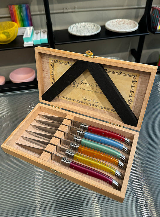 Laguiole Rainbow Steak Knives, set of 6